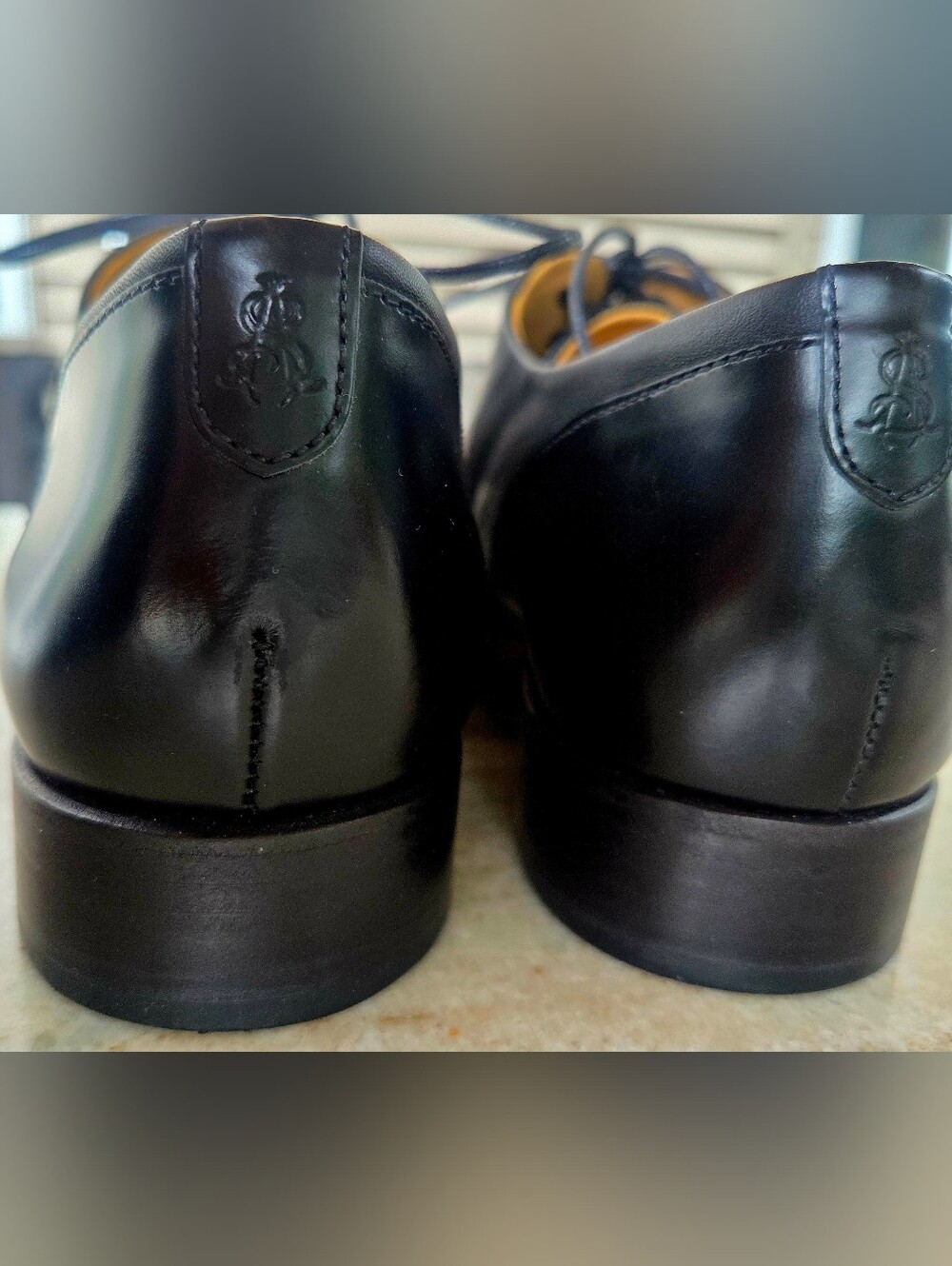 Office of Angela Scott Mr. Evans Black Wingtip Oxford Shoes EU 39 (8.5-9) - Picture 5 of 10